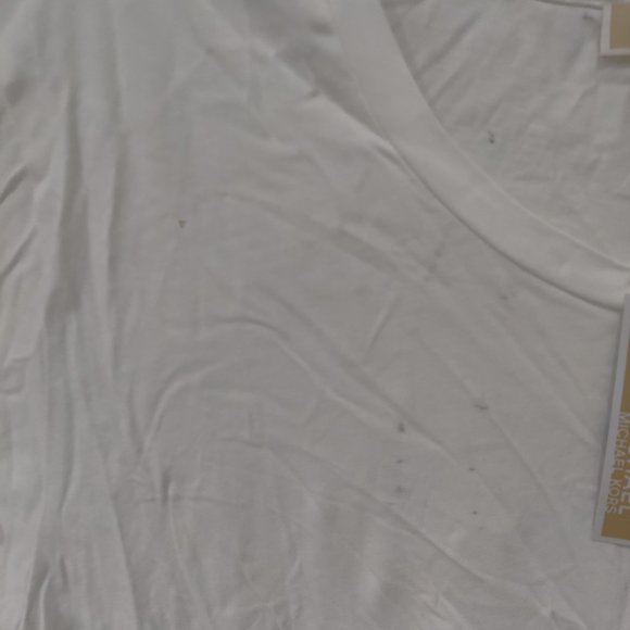 SOILED Michael Kors Women's Scoop Neck Tunic Top White Size XL $60 A442 - Picture 2 of 2